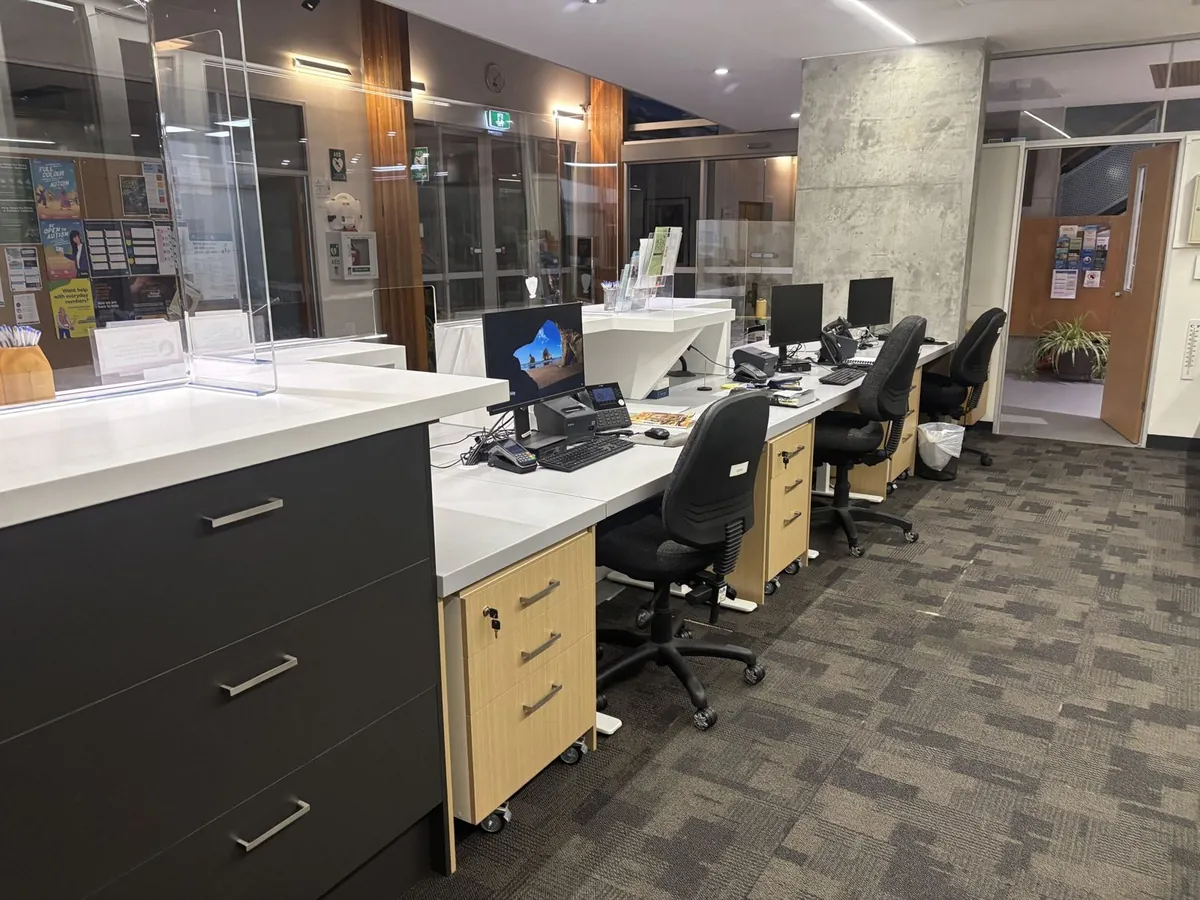 New workstations and joinery in the Kingborough Council office fit-out